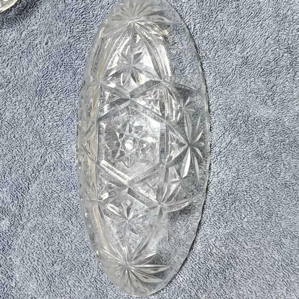 Vintage Anchor Hocking Star Of David Relish Dish ( EAPC ) 8.5 X 4 X 1.25 - Picture 5 of 6